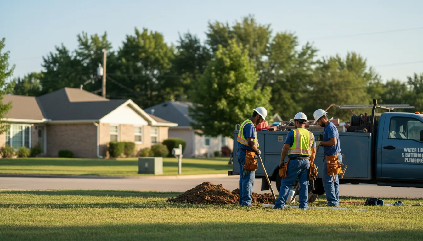 Residential water line and bathroom plumbing service in Denton, NE